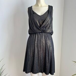 Ella Moss black and gold wrap dress NEW NWT Size M